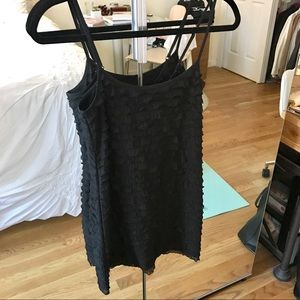 Free People Black Ruffle Cami Mini Dress